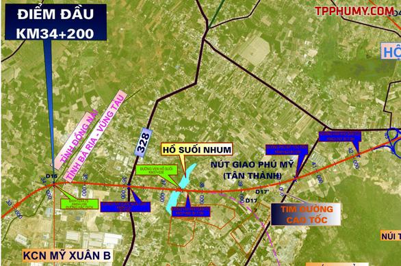 Điểm đầu của cao tốc Biên Hòa - Vũng Tàu - đoạn thuộc dự án thành phần 3, đi qua tỉnh Bà Rịa - Vũng Tàu - Ảnh: ĐÔNG HÀ